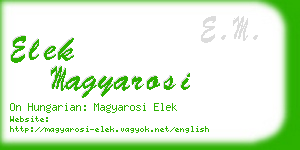 elek magyarosi business card